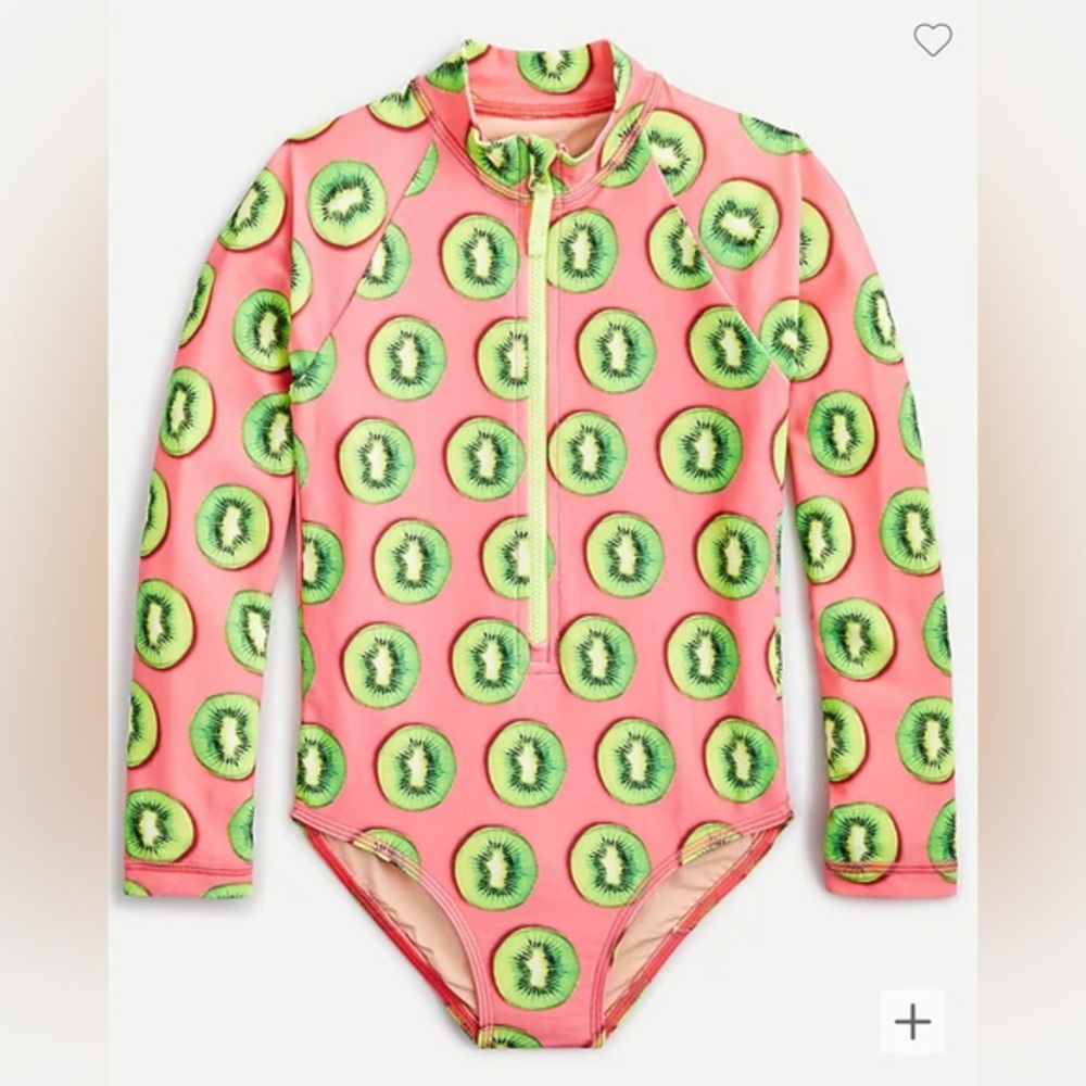 Crewcuts Girls long-sleeve swim in Kiwis🥝